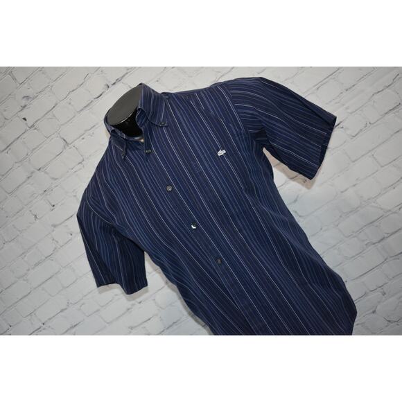 Lacoste Button Up Dress Shirt Mens Size Small or 39 Blue Cotton Front Pocket - Picture 7 of 7